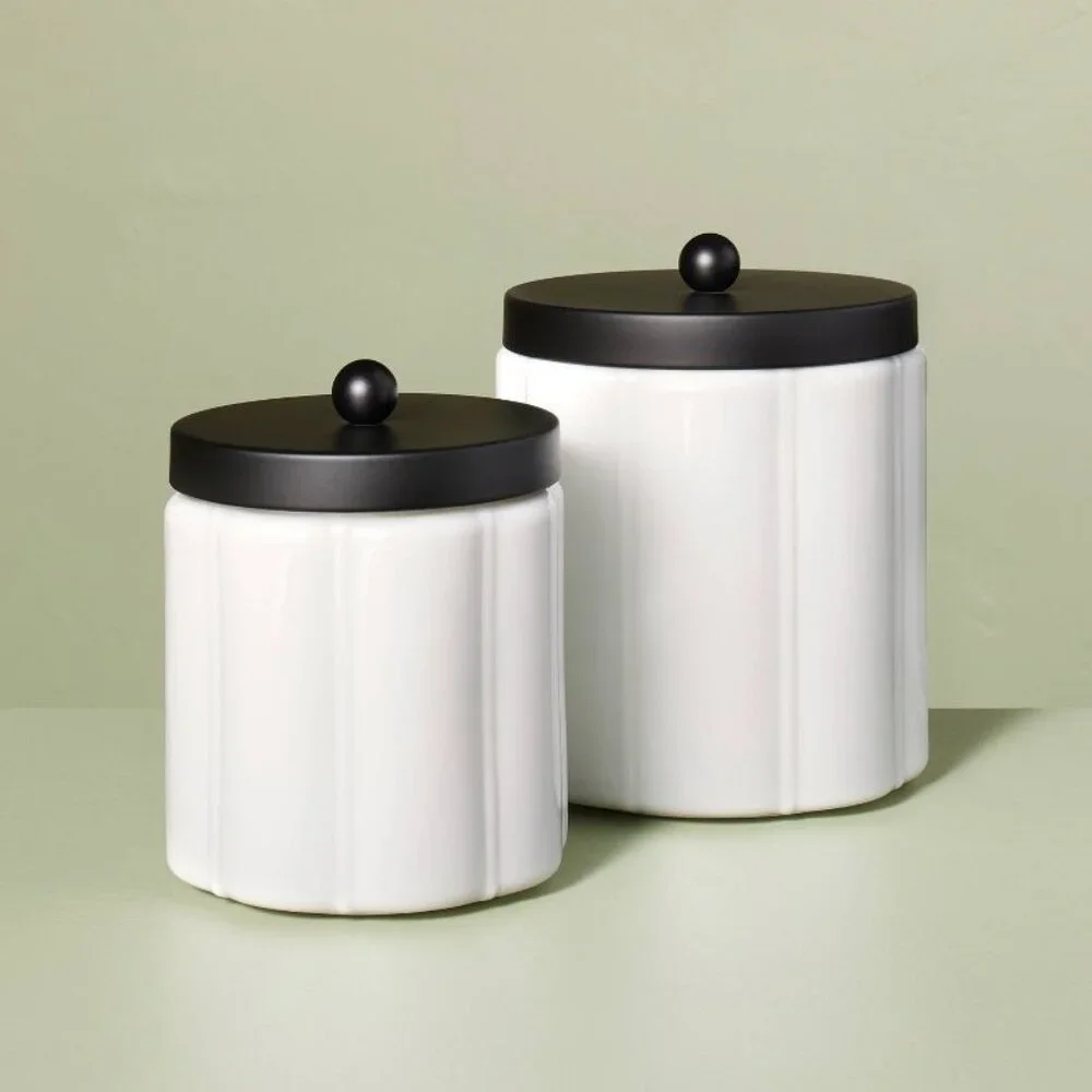 Milk Glass Bath Canister, Large Scalloped – Hearth & Hand Magnolia, Target 2023